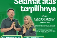 pemenang agen perubahan PN Tolitoli periode 2026. Selamat kepada Aziz Ferdando, S.T. dan Yurie Yolanda Yuniar, A.Md.Ab